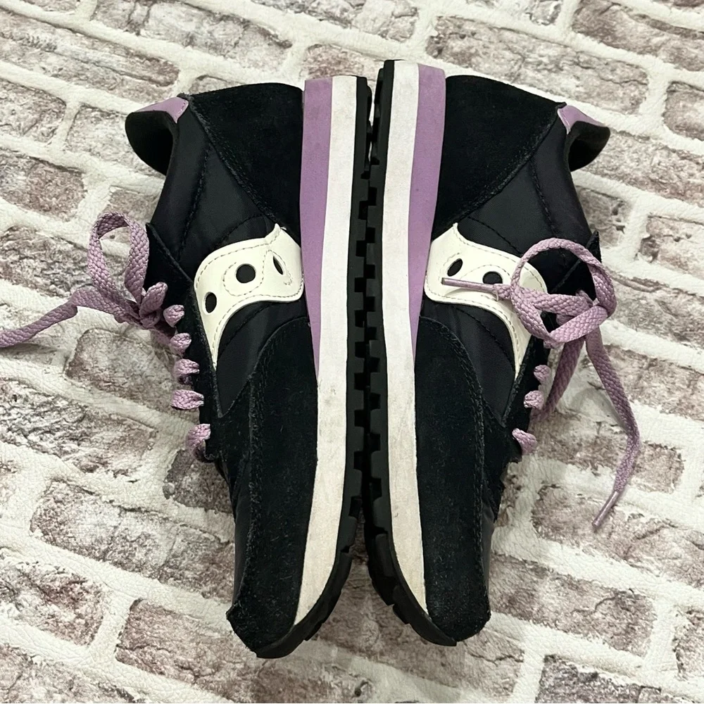 Saucony Jazz Original Running Sneakers‎ Black Purple Suede Retro Women’s 6.5